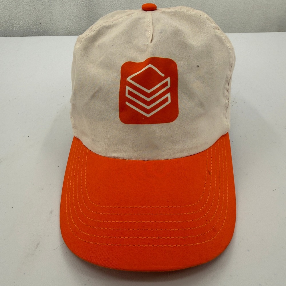 Databricks Snapback Hat Unisex One Size Orange White Tech Logo Baseball Cap